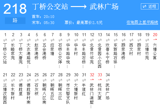 杭州公交218路