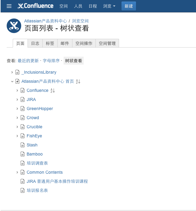 Confluence中的頁面組織