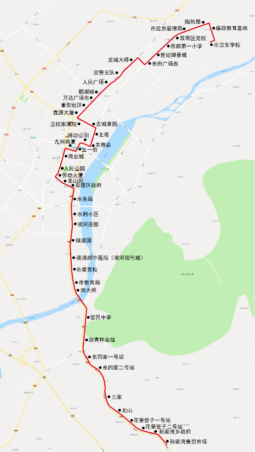 朝陽公交5路運行路線示意圖