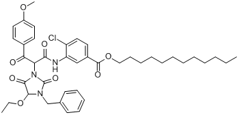 alpha-（4-甲氧基苯甲醯基）-alpha-（1-苄基-5-乙氧基海因）-2-氯-5-十二烷氧基羰基乙醯苯胺