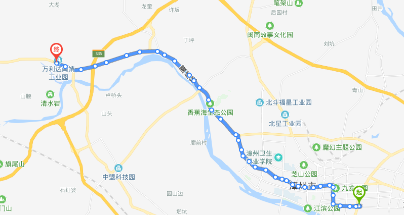漳州公交9路路線圖