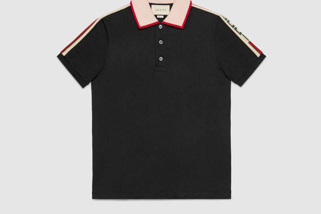 Gucci條紋棉質polo衫