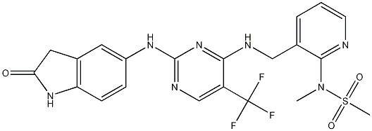 N-甲基-N-[3-[[[2-[（2-氧代-2,3-二氫-1H-吲哚-5-基）氨基]-5-三氟甲基嘧啶-4-基]氨基]甲基]吡啶-2-基]甲磺醯