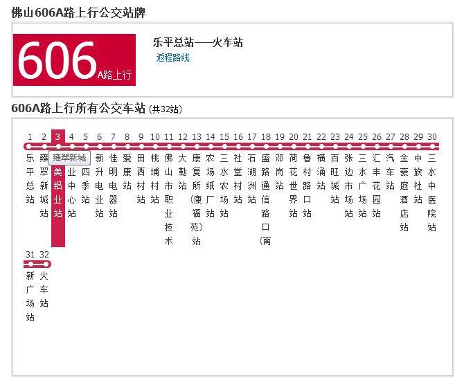 佛山公交606A路