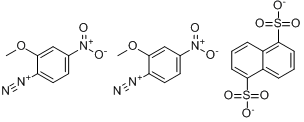 2-甲氧基-4-硝基-苯重氮1,5-萘二磺酸鹽(2:1)