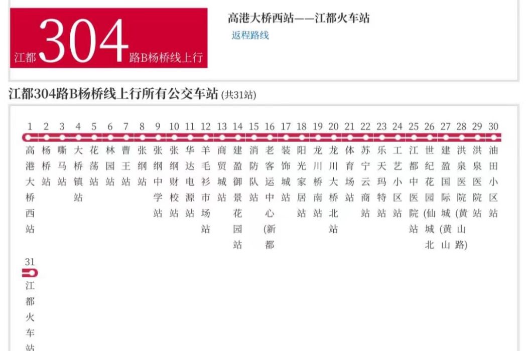 揚州公交江都304路B楊橋線