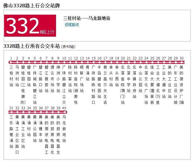 佛山公交332B路