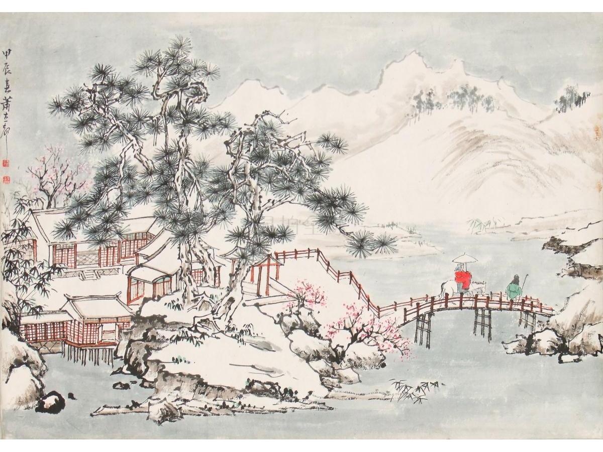 雪山行旅圖(宋代畫家劉松年創作國畫)