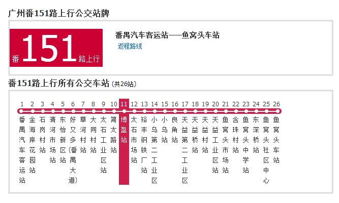 廣州公交番151路