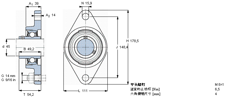 SKF FYT45TF/VA228軸承