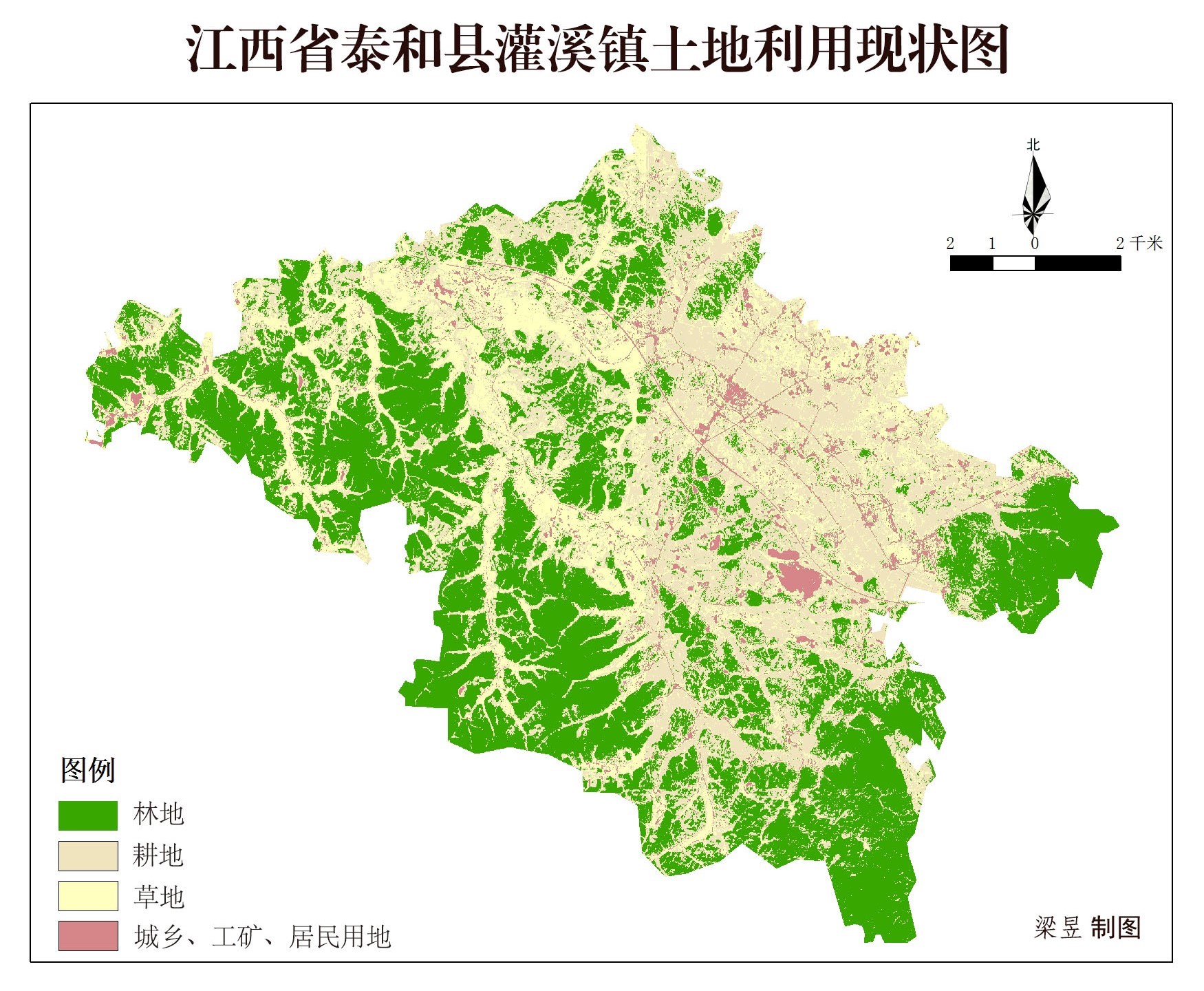 灌溪鎮土地利用分類圖