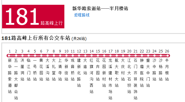 重慶公交181路高峰