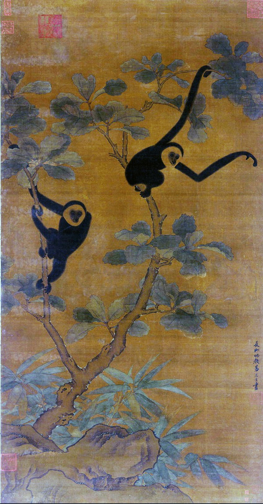 《樹上二猿圖軸》弗利爾美術館藏