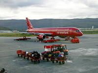 格陵蘭航空的波音757，位於納沙斯雅克機場