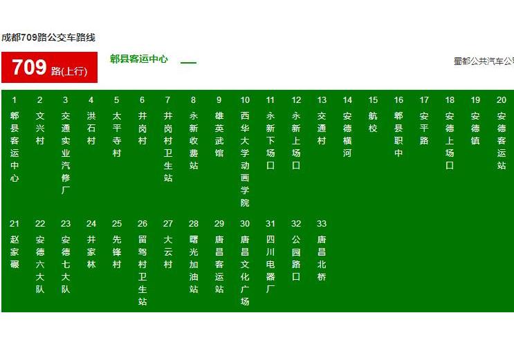 成都公交709路