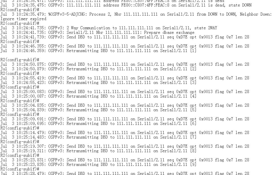 OSPFv3: Retransmitting DBD