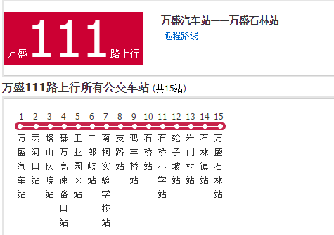 萬盛公交111路