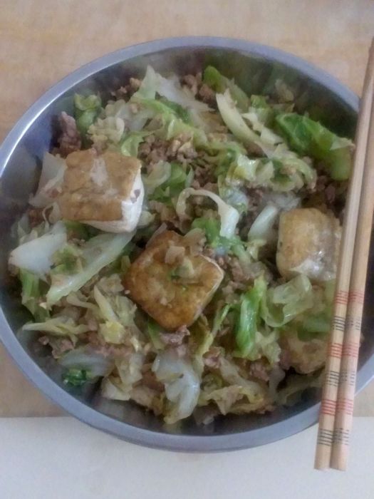 肉末豆腐圓白菜