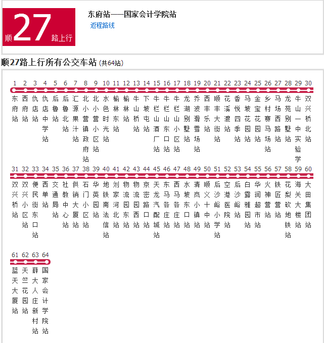 北京公交順27路