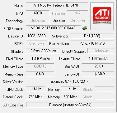 ATI Mobility RadeonTM HD5470