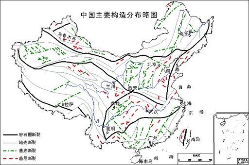 中國地震帶分布圖(地震分布圖)