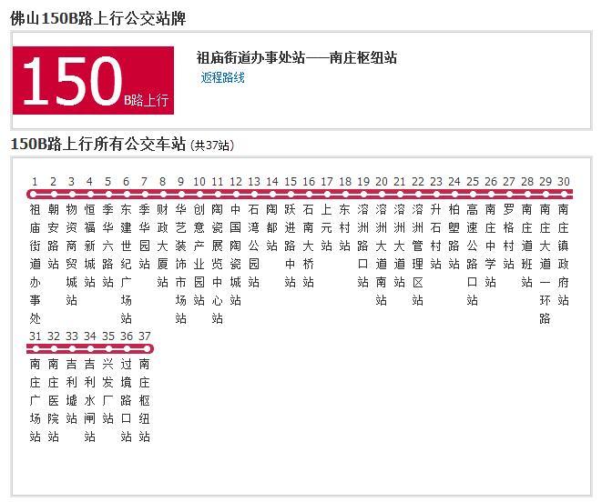 佛山公交150B路