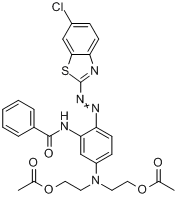 N-[5-[雙[2-（乙醯基氧）乙基]氨基]-2-[（6-氯-2-苯並噻唑基）偶氮]苯基]-苯醯胺