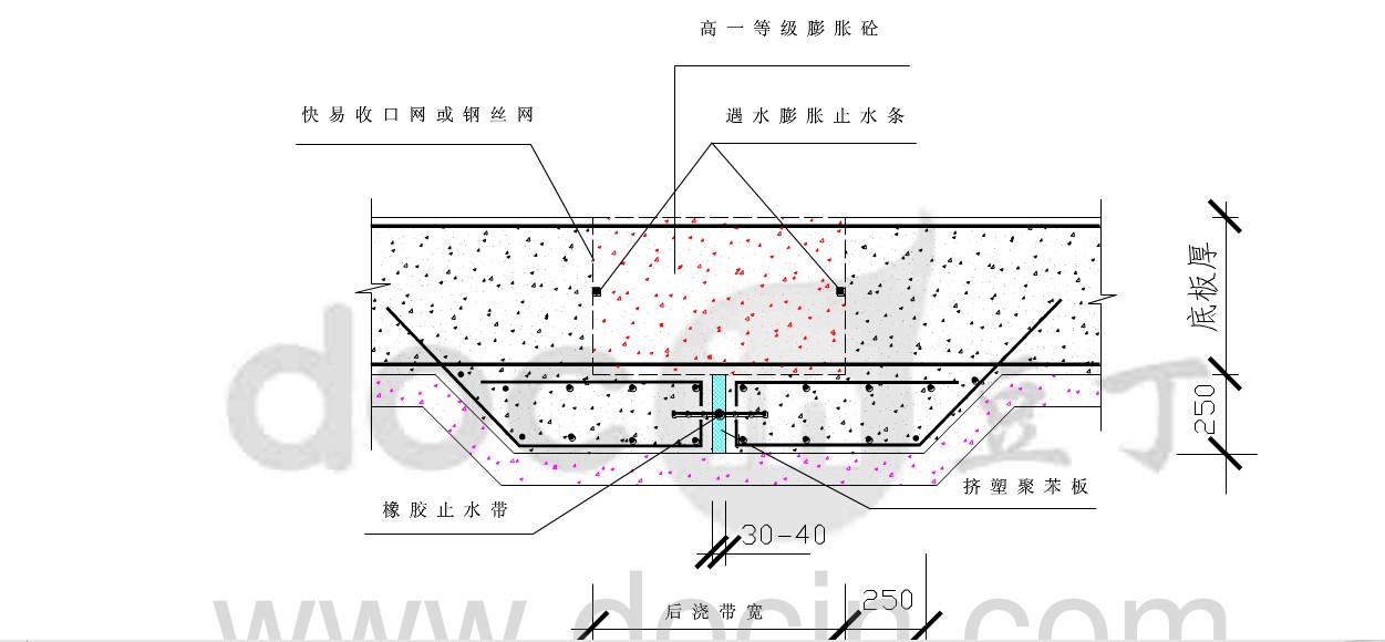 基礎底板超前止水帶