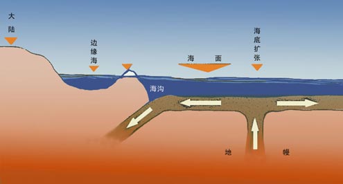 海底擴張所形成的海溝