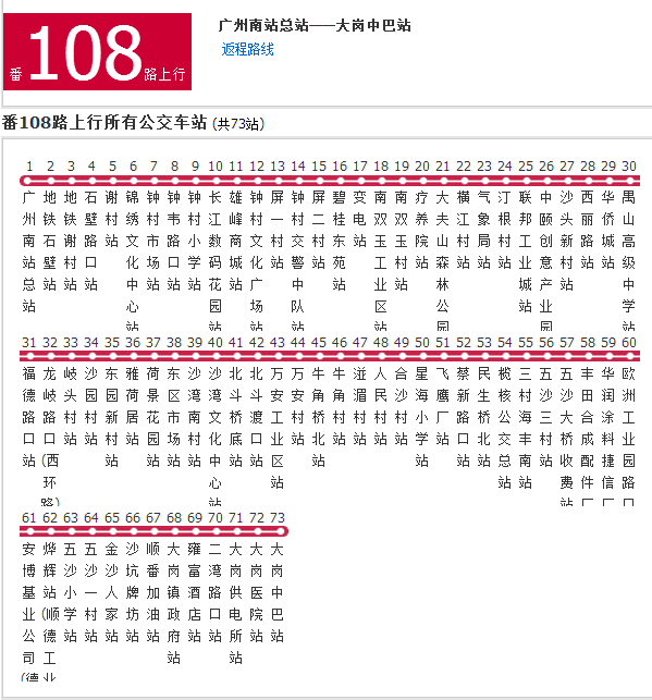 廣州公交廣番108路