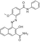 3-羥基-4-[[2-甲氧基-5-[（苯氨基）羰基]苯基]偶氮]-2-萘甲醯胺