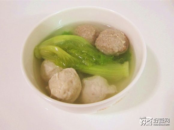 肉丸子生菜湯