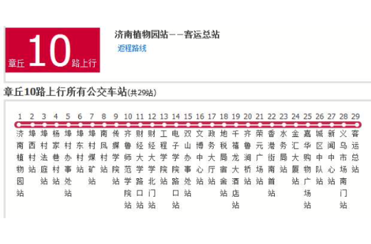 濟南公交章丘10路