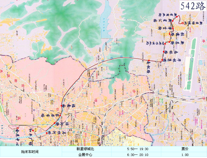 大連公交542路線路走向圖