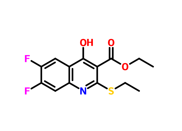 2-乙硫基-6,7-二氟-4-羥基喹啉-3-羧酸乙酯