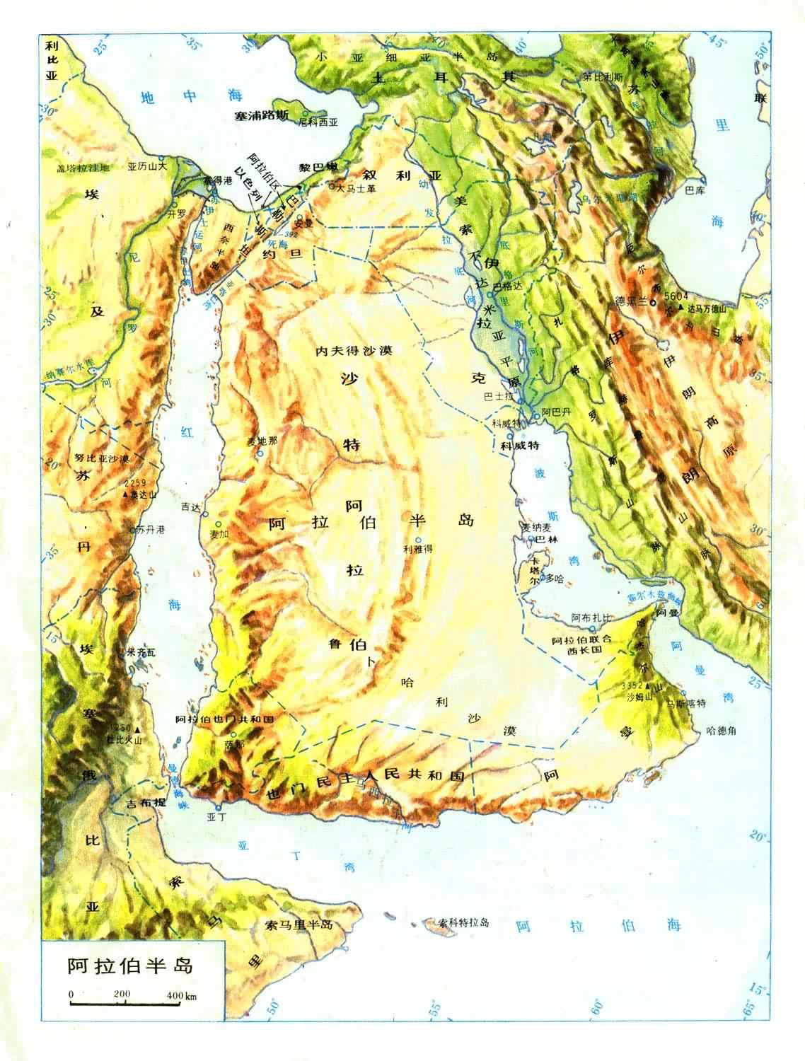 阿拉伯半島地圖