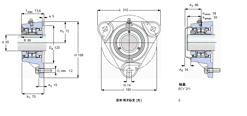 SKF FYNT55F軸承