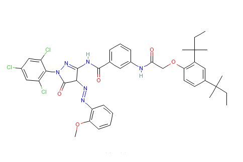 1-（2,4,6-三氯苯基）-3-[3-（2,4-二特戊基苯氧基）乙醯胺基]苯甲醯胺基-4-對甲氧基苯基偶氮-5-吡唑酮