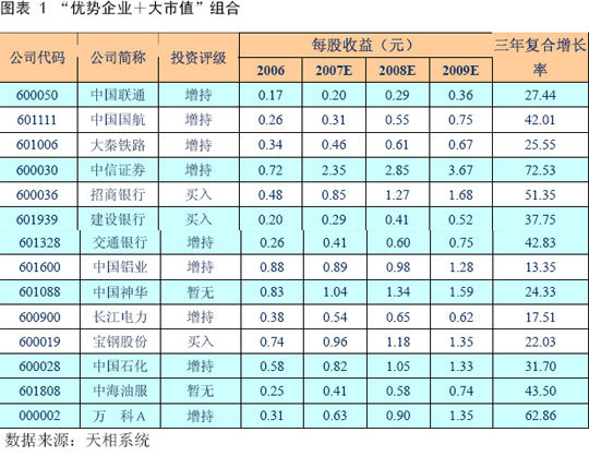 優勢企業+大市值組合