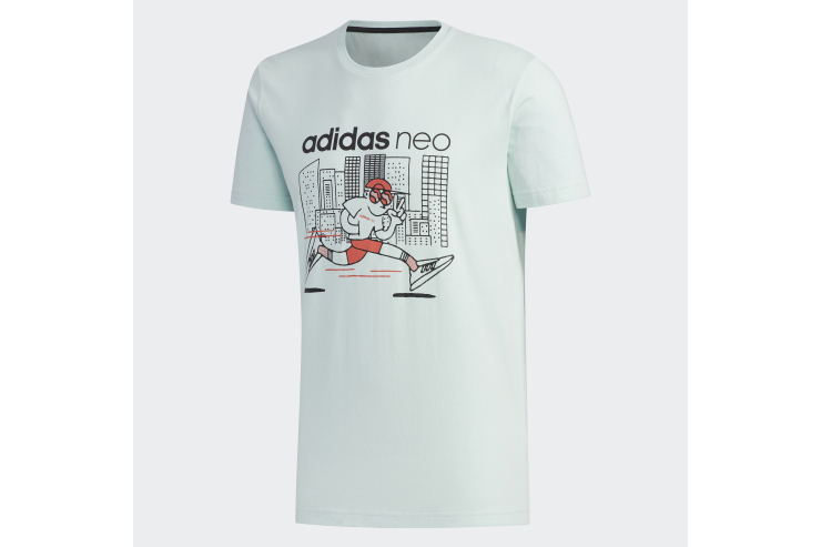 ADIDAS NEO M FAVES TEE夏季運動印花短袖T恤