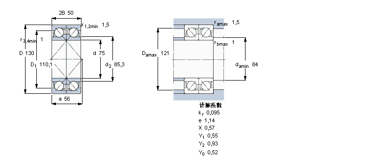 SKF 2×7215BECBJ軸承