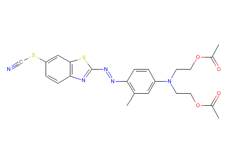 2-[[4-[雙[2-（乙醯氧基）乙基]氨基]-2-甲基苯基]偶氮]-6-苯並噻唑基硫氰酸酯