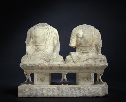 劉三娘等造白石雙阿彌陀坐像