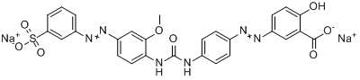 2-羥基-5-[[4-[[[[2-甲氧基-4-[（3-磺苯基）偶氮]苯基]氨基]羰基]氨基]苯基]偶氮]苯甲酸二鈉鹽