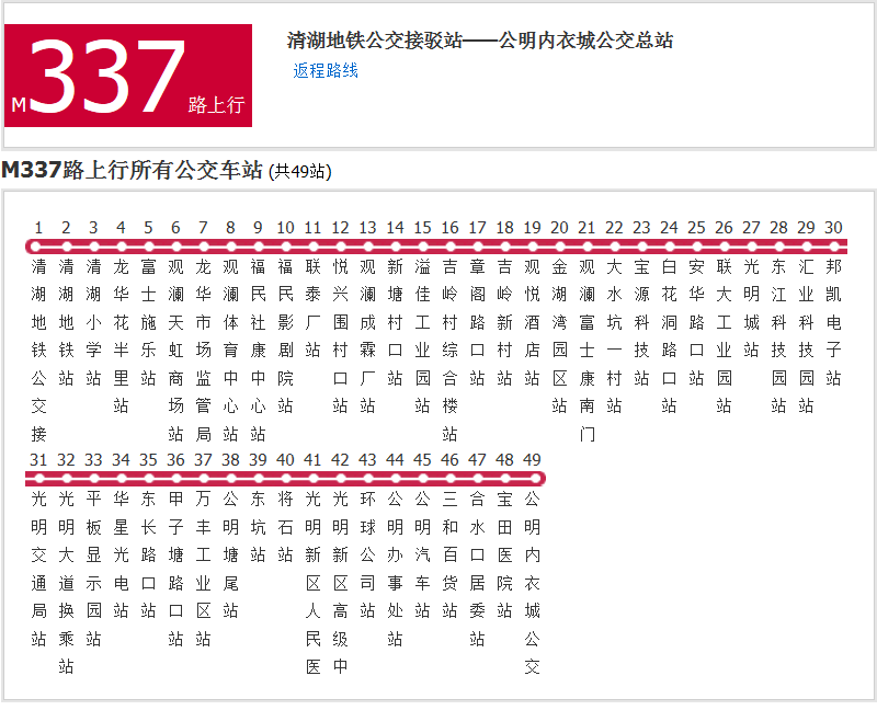 深圳公交M337路