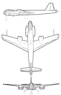 Ju-287三面圖