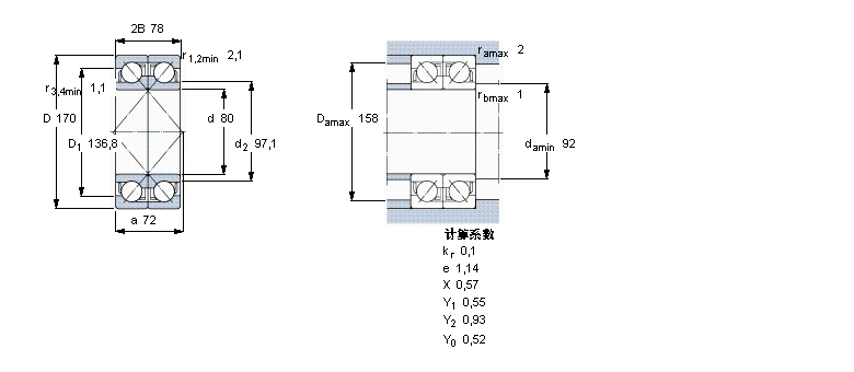 SKF 2×7316BECBJ軸承