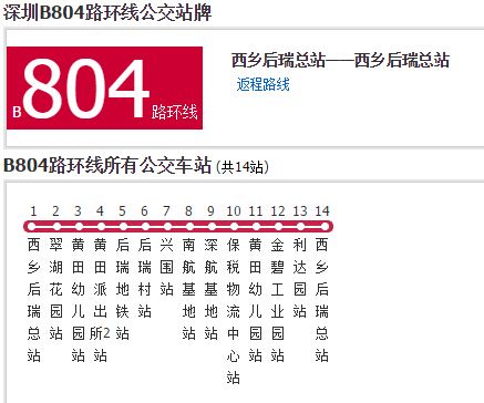 深圳公交B804路環線