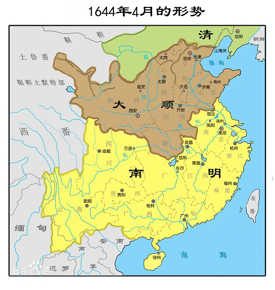 1644年四月的全國形勢