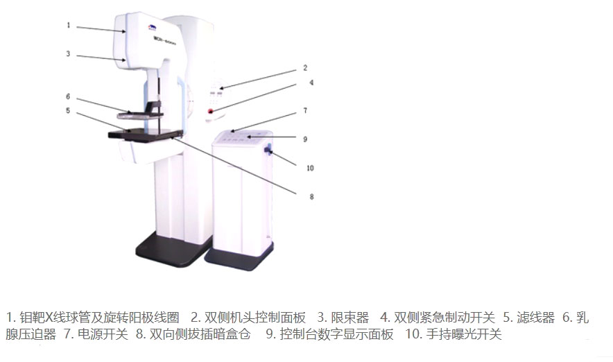 圖1 乳腺X線機結構